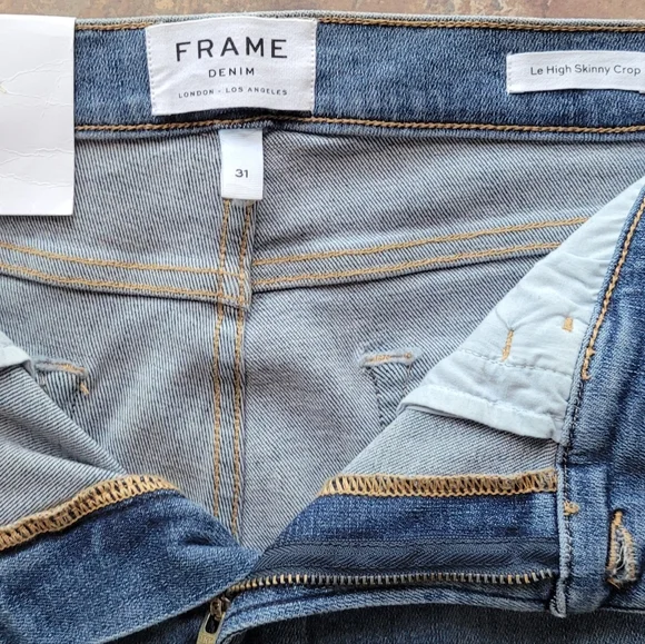 FRAME denim Le High Rise Skinny Crop Jeans 31 Amal NEW imperfect - Picture 3 of 11